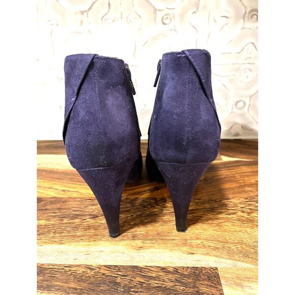 Fioni Womens Purple Suede Ankle Heels/Boots Sz 8.5 - Picture 4 of 5